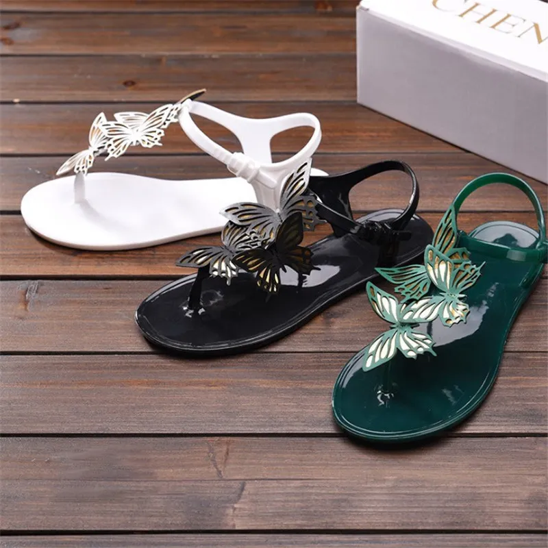 WHOM Women Plastic Zoris Beach Jelly Tanks Sandals Candy Color Flipflops Summer Flated Out Wading Shoes Shoes Tornozelos BU2906806