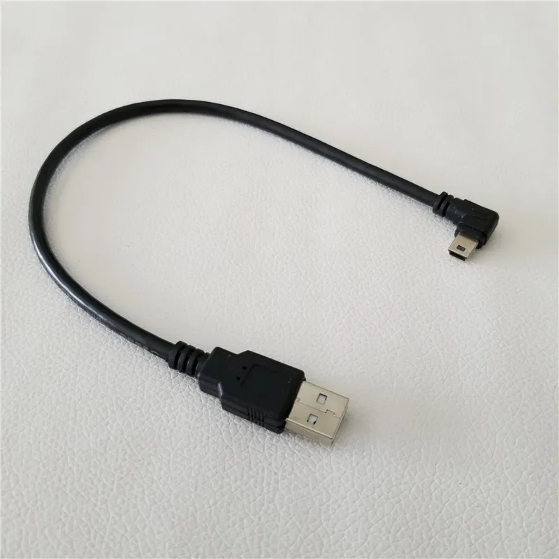 Cavo di prolunga dati USB 2.0 A maschio a 90 gradi Mini B 5 pin ad angolo retto