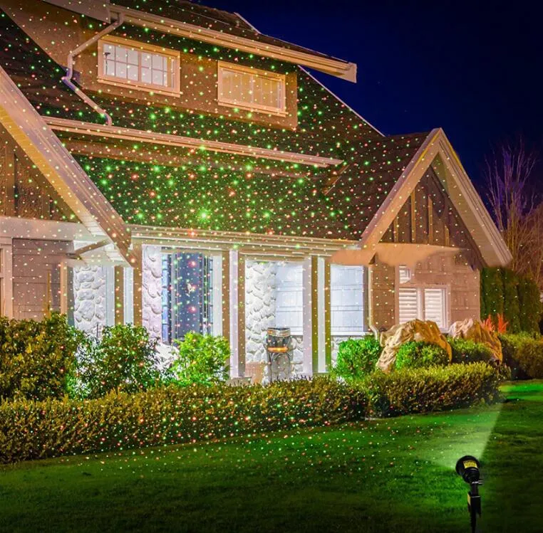 Outdoor Moving Full Sky Star Weihnachten Laser Projektor Lampe GreenRed LED Bühne Licht Outdoor Landschaft Rasen Garten Licht