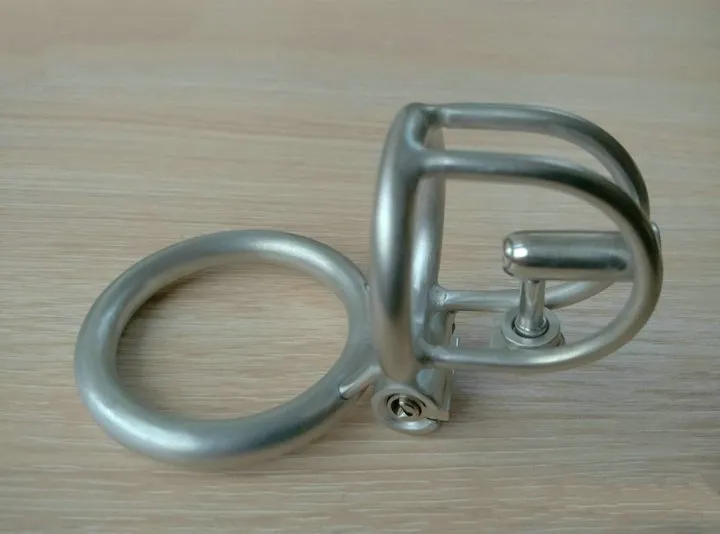 짧은 순결 장치 수탉 잠금 CBT 케이지 속박 수컷 BDSM 기어 스테인레스 스틸 음경 맨 CBT Dick Rings 제지