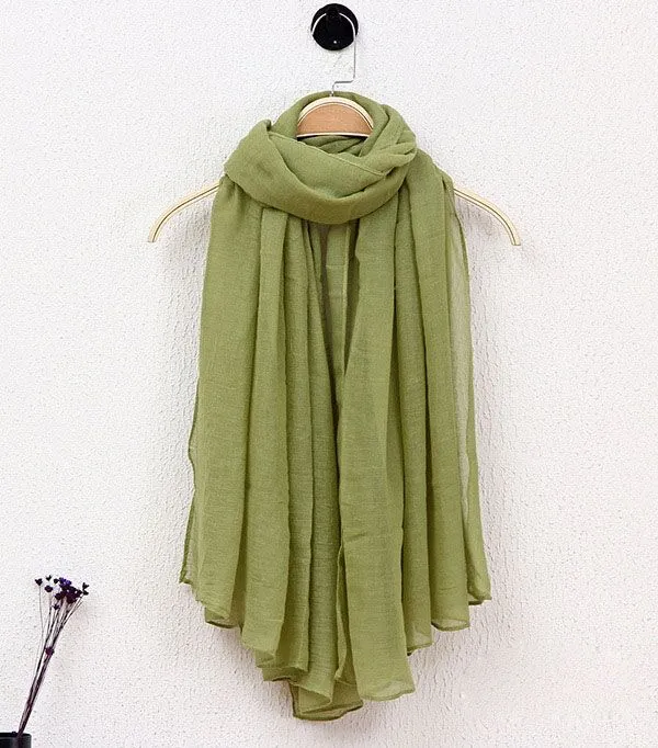 Spring summer fashion Solid Lady Scarf Sun protection Cotton And Linen Candy Color Scarves