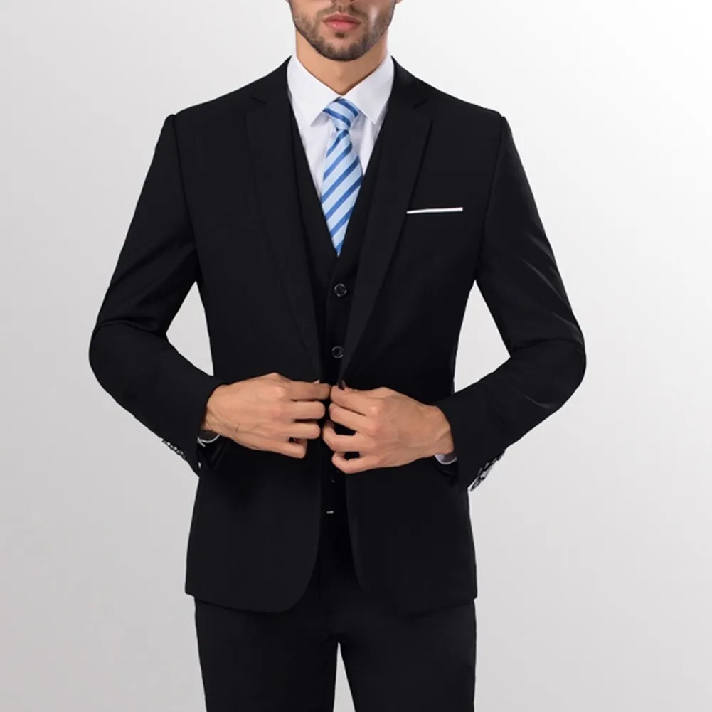 Abiti da uomo Blazer Uomo Slim Fit Business Leisure Abito formale in due pezzi con un bottone per il matrimonio dello sposo