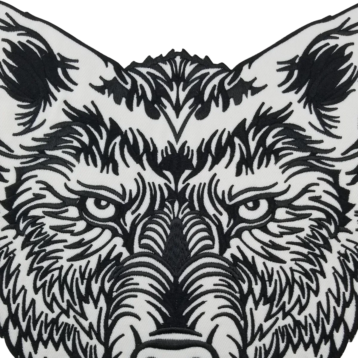 Énorme tête de loup solitaire tatouage patch brodé réfléchissant motard dos applique fer coudre sur badges 12 pouces de haut 275G