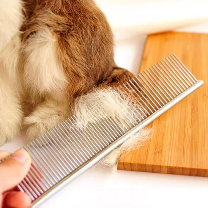 S M L Rozmiar Profesjonalny Pet Dog Grooming Combs Narzędzia z zaokrąglonymi końcówkami Zęby ze stali nierdzewnej Usuwanie sploty węzłów Długie i krótkie włosy Psy Kot