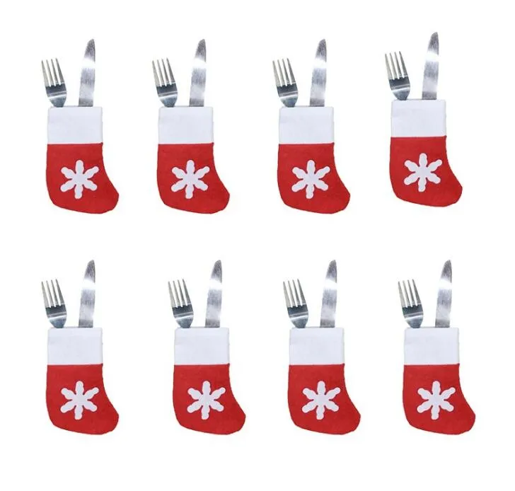 Noel süslemeleri Noel minyatür çorap Parti Dekorasyon yılbaşı ağacı süslemeleri kırmızı renk Olmayan dokuma çorap FP13