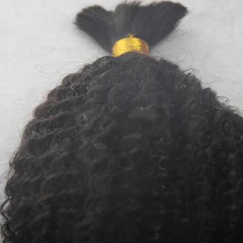 100g Bulk afro kinky lockigt hår 1 Bunt 10 till 26 tum afro kinky lockigt människohår för att fläta bulk utan fäste