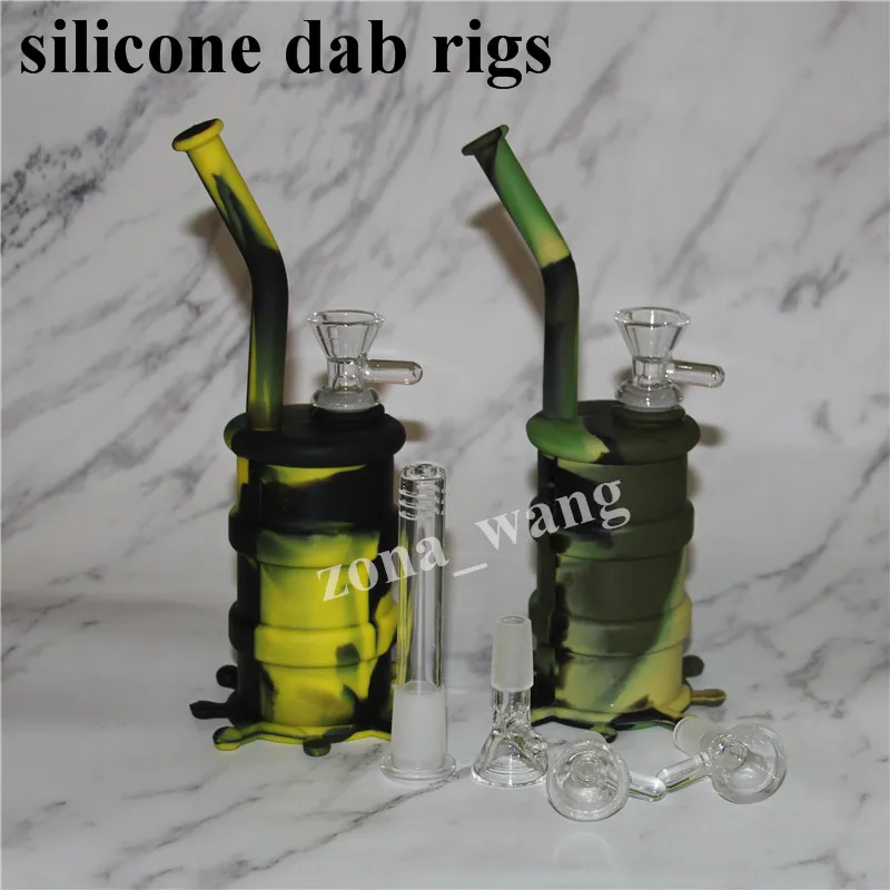 Percolatore Tubi d'acqua in silicone Mini Bong in vetro Pipa ad acqua Pyrex Oil Rigs Bong in silicone bocchino da fumo bong