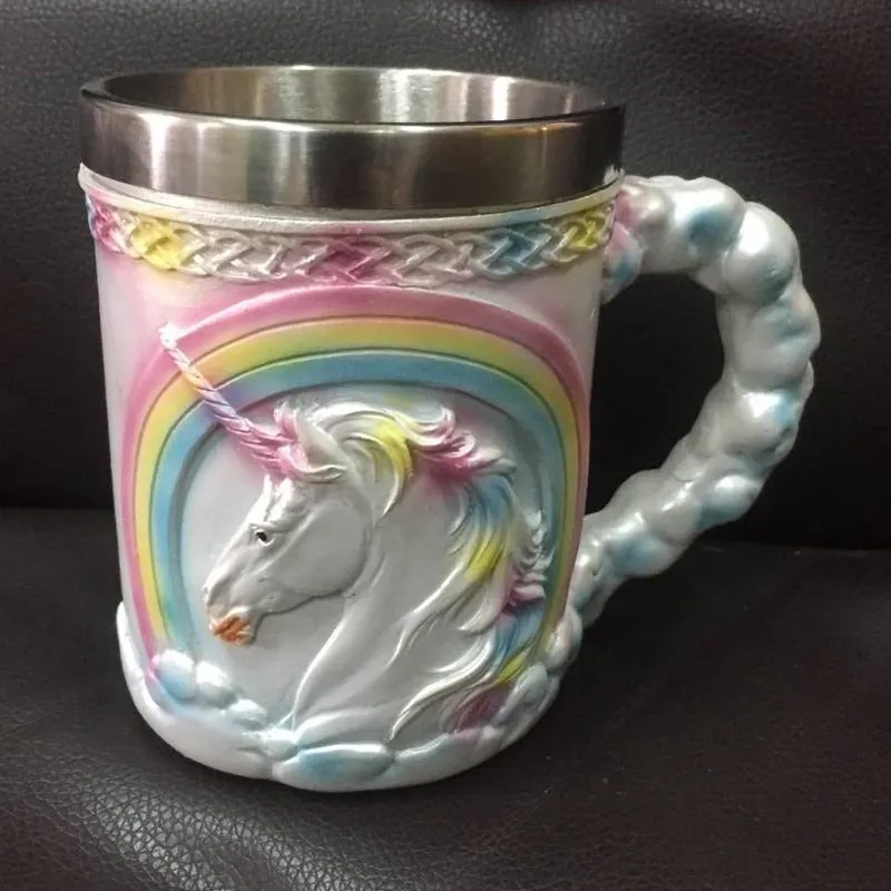 12 modèles 3D frappant crâne licorne guerrier Tankard Viking crâne bière tasse double paroi en acier inoxydable gothique casque Drinkware navire Pers