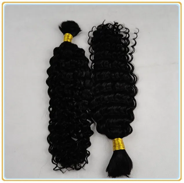 2 Bundles Brazilian Deep Wave Human Braiding Hair Extensions No Weft 10-26 Inch Human Hair Bulk