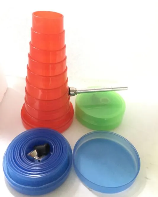 Super Pocket Collapsible Bong Plastic Bong Acrylic Bongs Flexible Water Pipe Rocket Tobacco Bong Collapsable Bongs Travelling Pipe