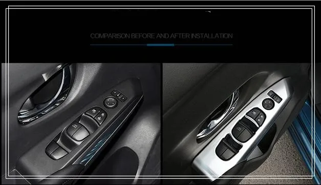 Högkvalitativ ABS Chrome bil dörr armstöd dekorationskåpa, protecion platta, för Nissan Lannia / Bluebird 2016
