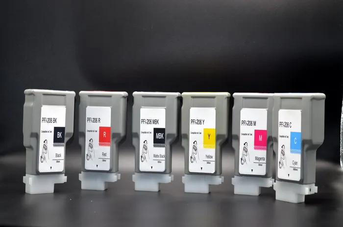 12 Cartouches D'Encre Compatibles PFI206 – Pour Canon IPF6400/6450 – VividColors