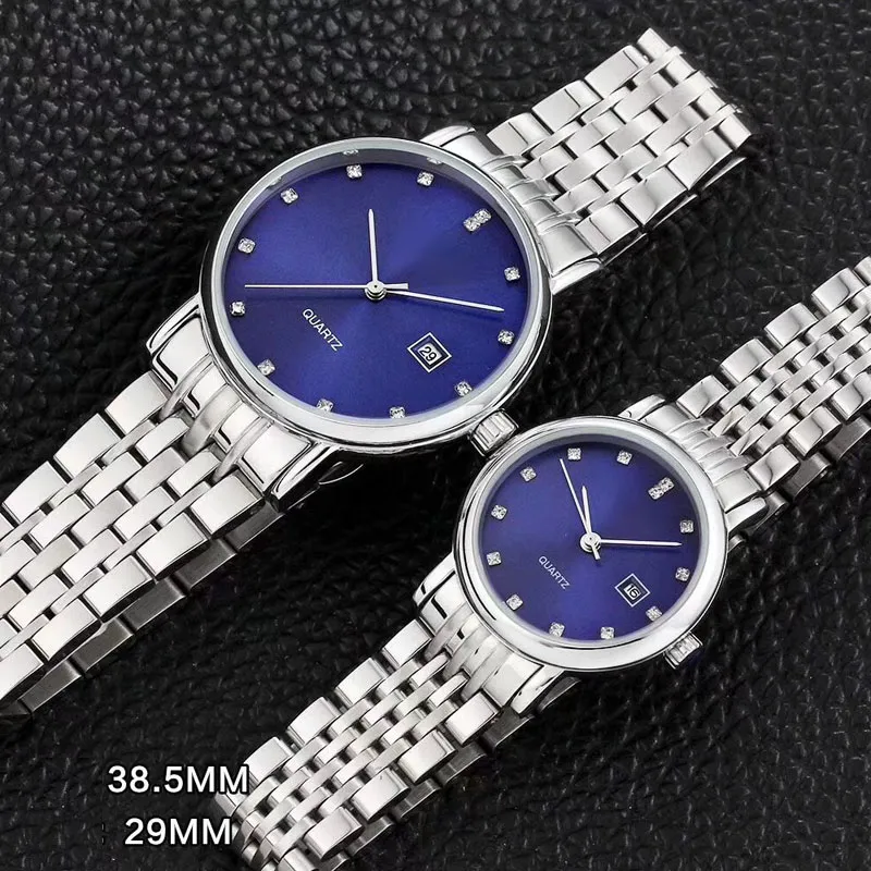 Montres pour amoureux de la mode hommes femmes couple montre-bracelet de luxe bande en acier inoxydable montre à quartz de marque supérieure pour hommes dames noël saint valentin cadeau relogios