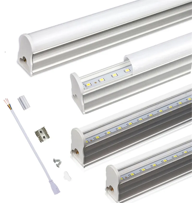 T5 Integrated Tube 2ft 3ft 10W 14W led-lampor AC85-265V SMD 2835 LEDs Lysrör Transparent lock mjölkaktigt lock