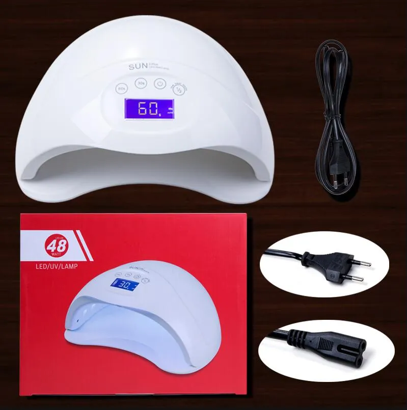 48W Nail Dryer Dual UV LED Nail Lamp Gel Polish Curing Light with Bottom 30s/60s Timer LCD display lamp for nails nail dryer