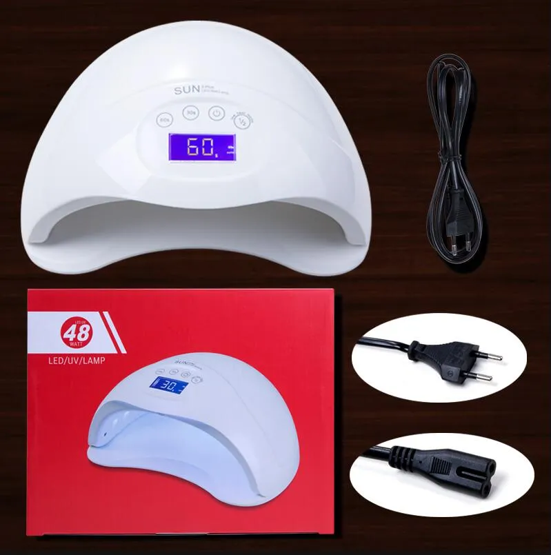 48W Nail Dryer Dual UV LED Nail Lamp Gel Polska Härdningsljus med botten 30s / 60s Timer LCD-skärm Lampa för naglar Nail Torka