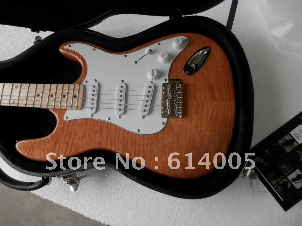 Freie Verschiffen Qualitäts-neue Schnur Stratocaster 6 braune Gitarre der elektrischen Gitarre MIT FALL