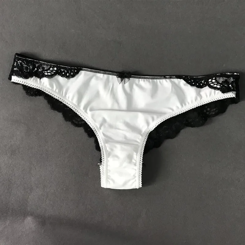 Voplidia 2018 sous-vêtements femmes culottes Sexy voir à travers femme sans couture dentelle Lingerie gaze arc slips PM037