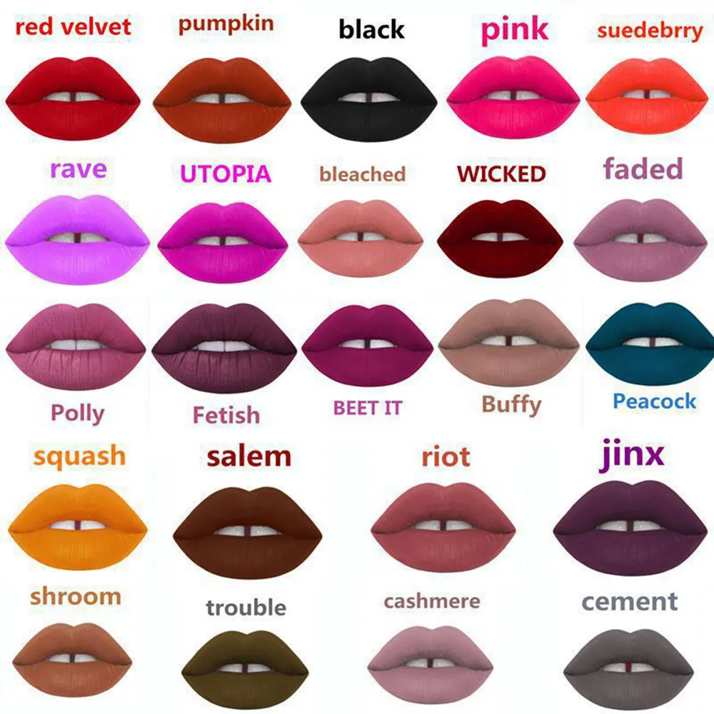 30 sztuk / Nowa Miss Rose Lipstick Matte Długotrwały Pigment Nude Lip Hot Makeup Płynna Matowa Czerwona Pomadka