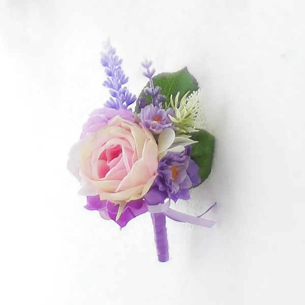 2018 La dernière mariée coréenne tenant une fleur rose violet rose violet hortensia lavande mariage mariée demoiselle d'honneur bouquet8015671