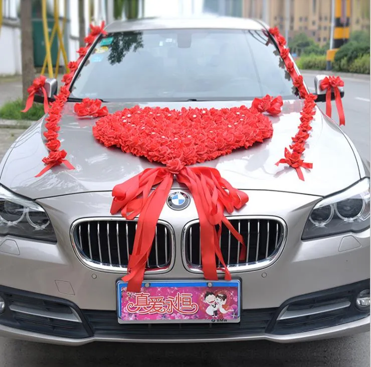 Wedding Car Front Flower Decoration, Simulation Simulation