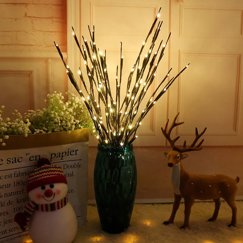 LED cordes saule branche lampe lumières florales 20 ampoules maison fête de Noël jardin décor arbre chaîne cadeau d'anniversaire cadeaux2980962