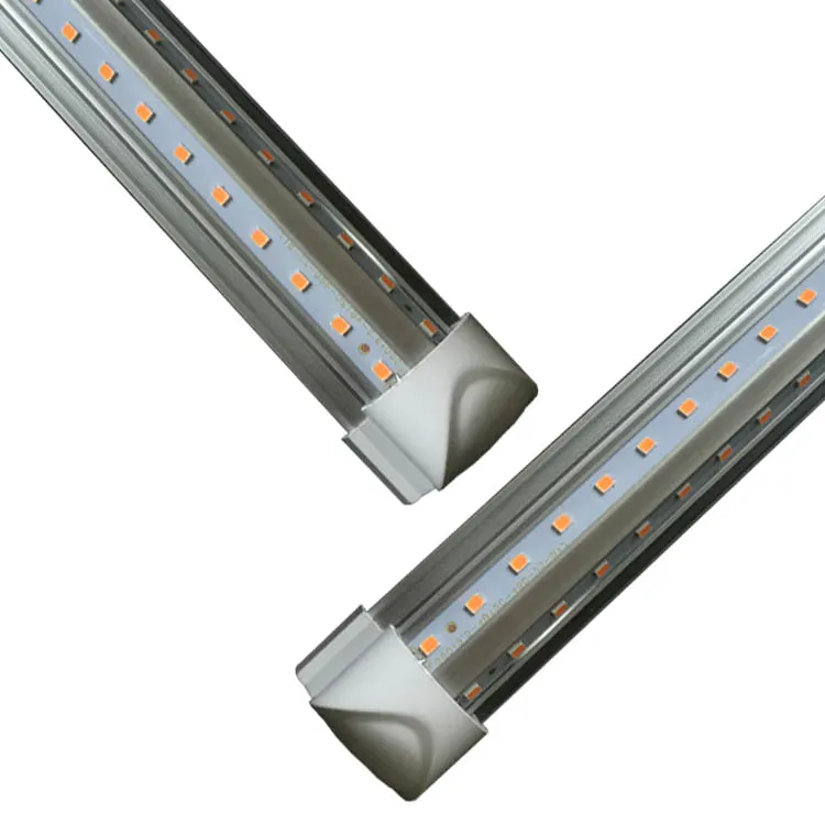 Soğutucu kapı LED tüpler v şekilli 8ft ışıklar 4ft 5ft 6ft 8 feet LED T8 52W 72W Çift taraflı entegre floresan lamba