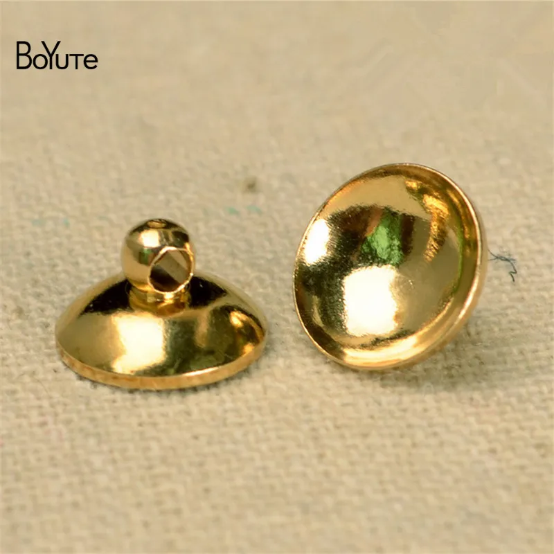 BoYuTe 8*6MM 10*6MM Pearl Pendant End Caps Clasp Metal Brass Bead Caps for Jewelry Making