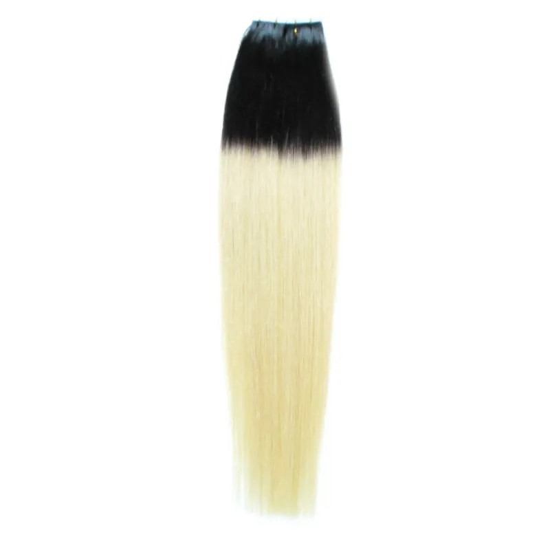 Extensiones de cabello rubias T1B / 613 Remy Ombre Extensiones de cabello Cinta 100G Remy Skin Skith Hair Hair Ombre 40pcs Tape Extensions 14 "16" 18 "20" 22 "24"