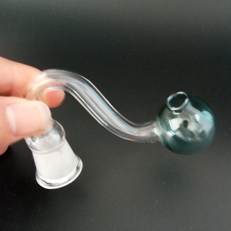 厚いパイレックスオイルバーナーハンドパイプ喫煙用タバコ透明ガラス管ウォーターボンダブリグ