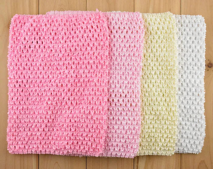 9inch Baby Girl Elastic Chest Wrap Infant Waffle Crochet Headband Baby Rayon Tutu Tube Tops Girl Hairband 23cm x 20cm 