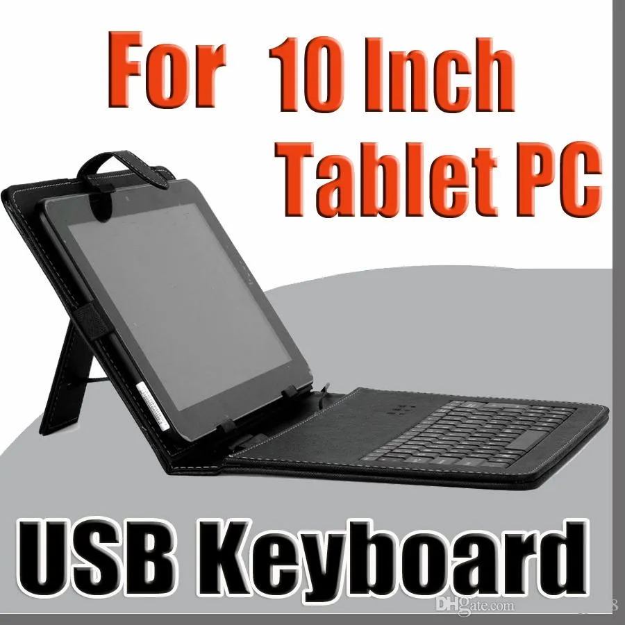 168 2018 OEM Black Lederen Case met Micro USB-interfacetoetsenbord voor 10 inch Mid Tablet PC C-JP
