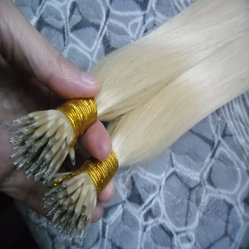 613 blonde virgin hair Micro Nano Loop Ring Hair 100g 7a 100% Remy Hair Straight Micro Loop Brazilian Nano Rings Beads