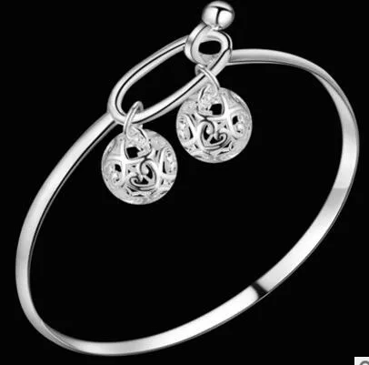 Luckyshine уникальный огонь два шара 925 серебряные браслеты стерлингов Россия США браслеты Bracelets265G