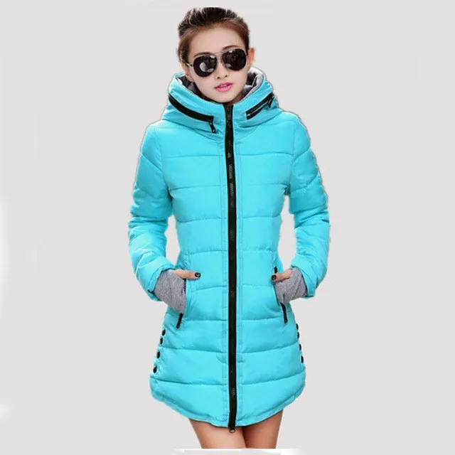 Womens Winter Jacket 2017 New Medium Long Down Cotton Female