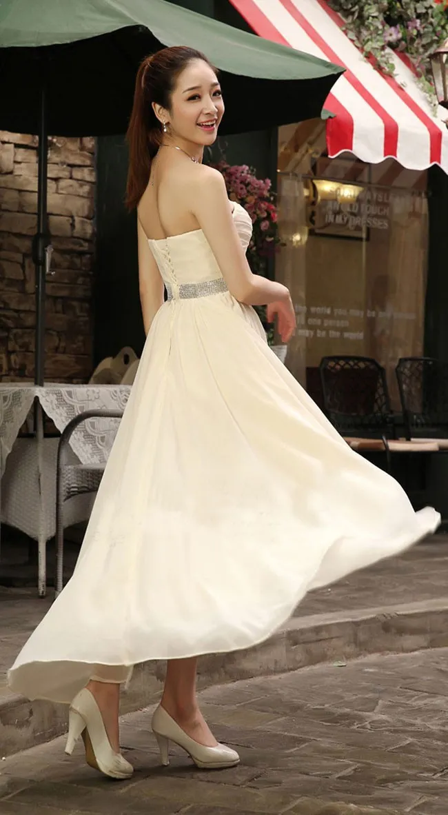 Vestido De Dama De Honor Con Cuello En V Para Mujer, Vestido De Baile De Graduación, Largo Con Tirantes Delgados, Vestido De Fiesta Para Invitados De Boda, Azul Bebé