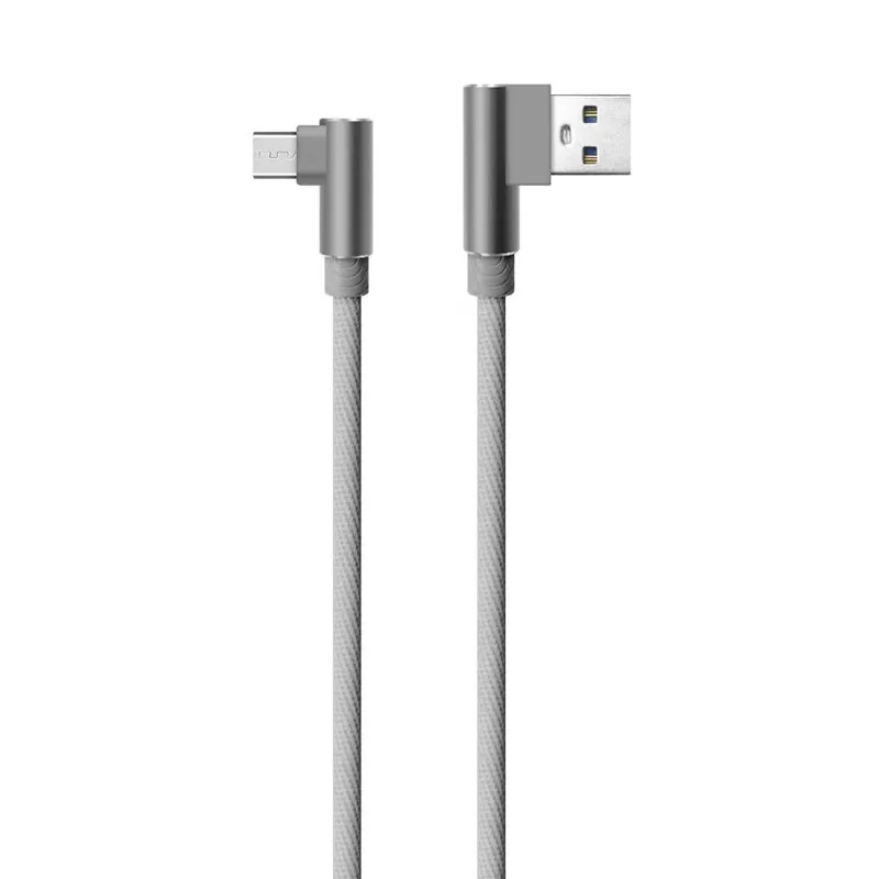 90 graden rechte hoek Type C-kabels Micro-USB-kabel Snel opladen Ladersnoer Draad 1 m/3 ft Universeel voor Android-kabel