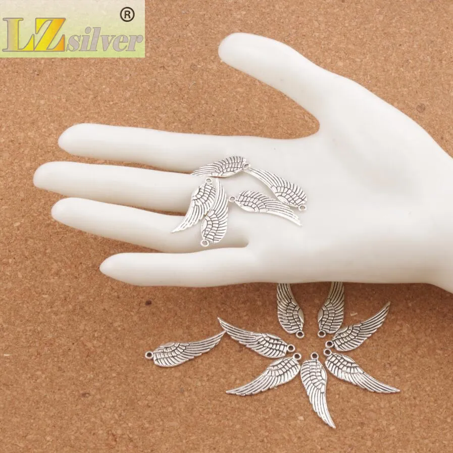 Angel Wing Charm Beads 200st 12 4x25mm Antique Silver Bronze Pendants Fashion Jewelry DIY L084264T