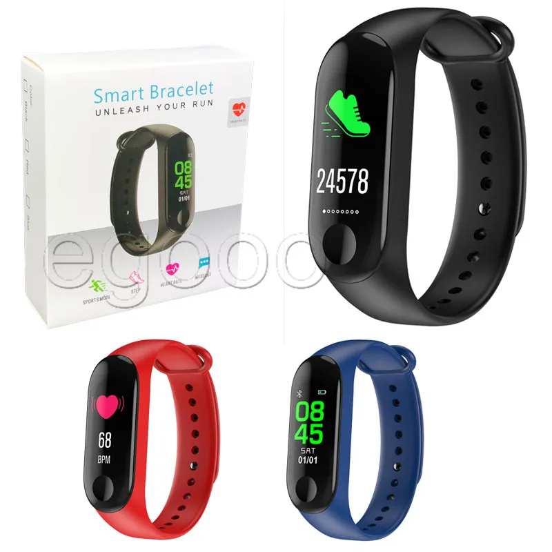 M3 Smart Bracciale HD Bluetooth FitnessTracker Monitoraggio del sonno Pedometro Frequenza cardiaca Pressione sanguigna Sport Impermeabile Attività ricorda