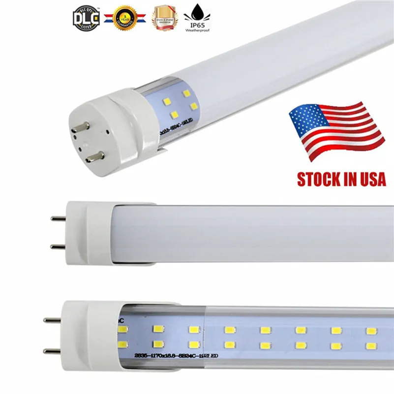 T8 4FT Led Tube Lights 28W Double Rows SMD2835 Led Fluorescent Tubes Lights AC 85-265V Bi-pin G13 base Warranty 3 Years type B dual end powered shop light garage warehouse