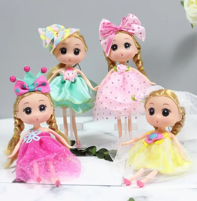 Princess Wedding Doll Backpack Keychain Keyring Pendants Charm Toy throw favors Children Kids Gifts baby dolls 18cm