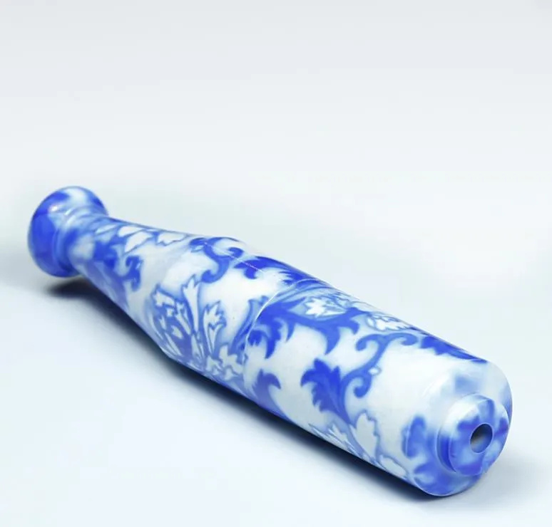 New type of ceramic pipe cigarette holder length 78MM individual blue and white porcelain