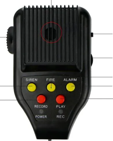 30W car siren motorcycle alarm Amplifiers speaker horn tweeter with microphonesiren+fire+alarm+record+play function