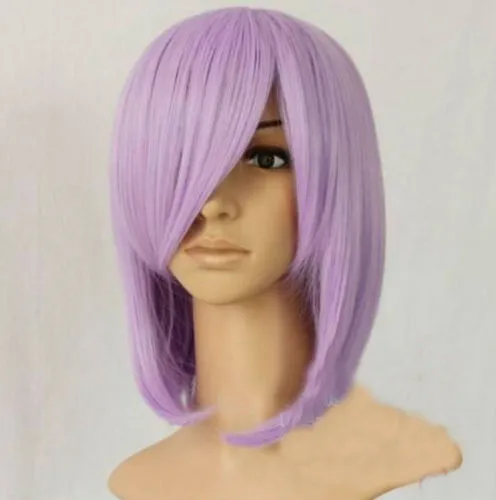 Parrucca piena del Anime del partito del costume di Cosplay dei capelli lisci viola chiaro corti delle donne calde SPEDIZIONE GRATUITA Vendita a buon mercato Cosplay del partito di ballo