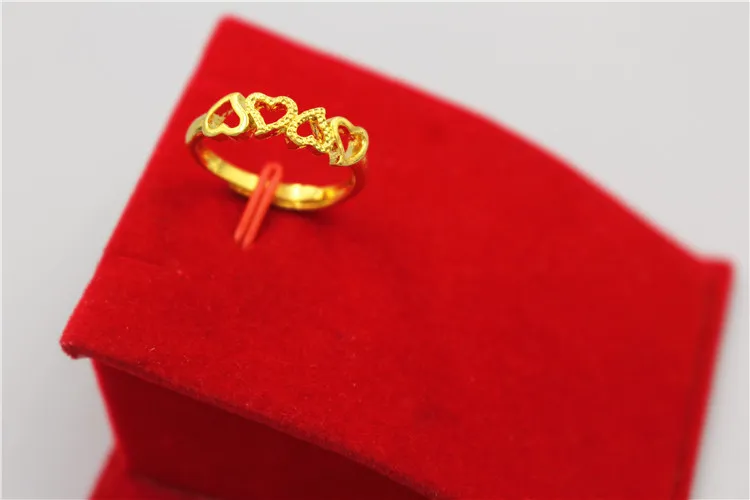 2018 Nueva moda exquisita Anillo de oro chapado Aberturas Anillo de oro ajustable 4 selección de estilo amor corazón Pareja Anillo Joyería de boda