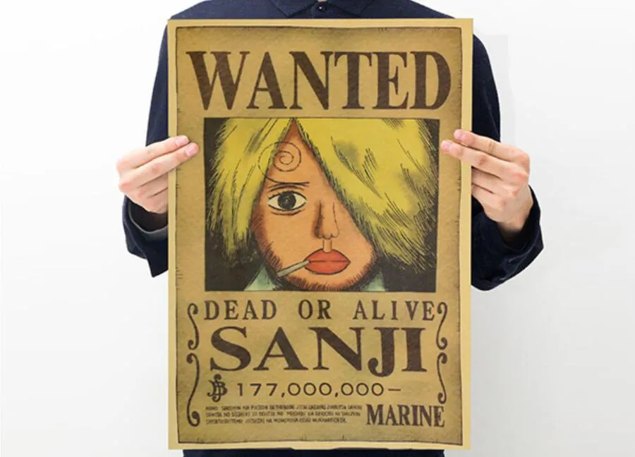 Sprzedawaj wysokiej jakości brązowe plakaty z anime pinupowe naklejki ścienne z klejem przez siebie domem i brązem biznesowym One Piece około 501338556