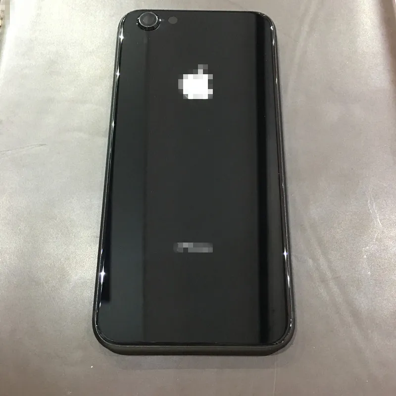 Para o iphone 6 6 s 7 plus habitação de volta ao iphone 8 estilo de vidro de metal full red tampa traseira com chaves laterais como 8 +