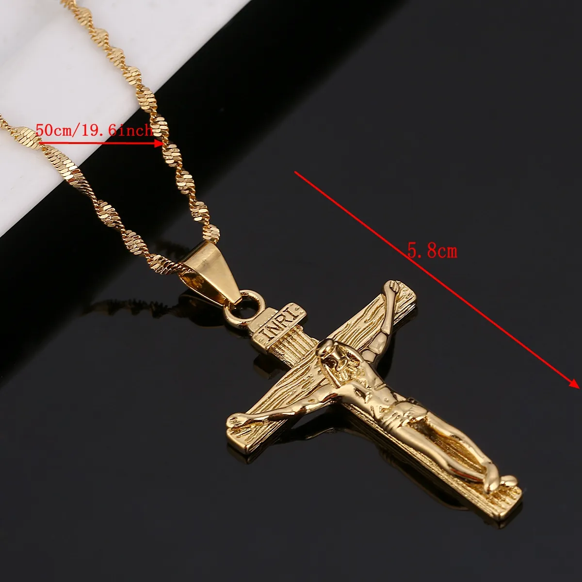 Buy morir Gold Plated Brass Jesus Christ Crucifix Cross Pendant with Chain  (Men and Women) Online at Best Prices in India - JioMart.