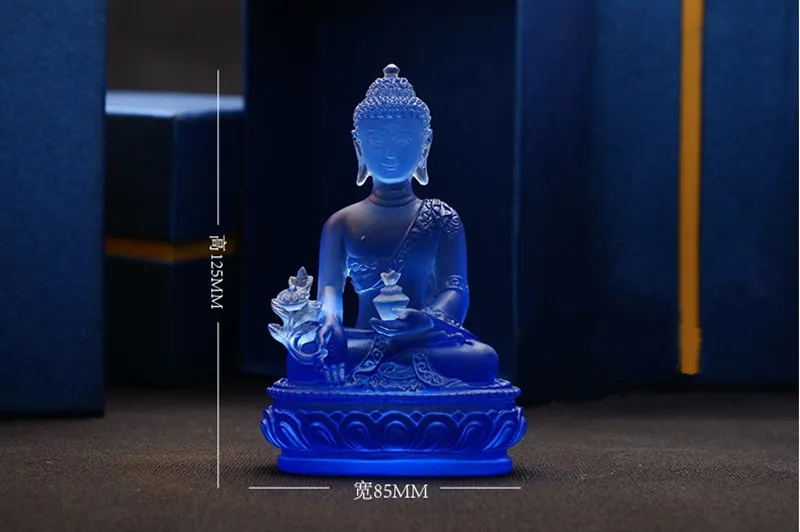 High - grade glass Arts and Crafts Buddha statue sculpture diagram gift decoration home office decoration