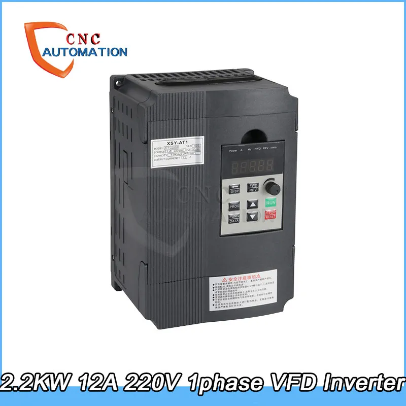 2.2KW 220V VFD 인버터 주파수 변환기 V / F 3HP 12A 쿨 클래식 ZW-AT1 3P 220V UTPUT CNC 스핀들 모터 새로운